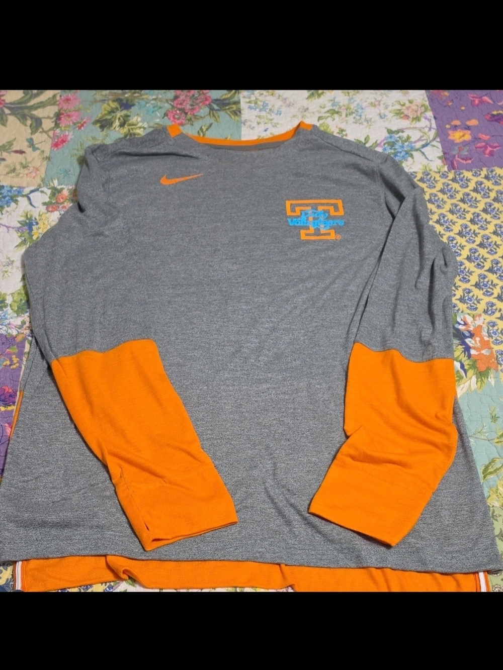 Lady Vols Nike Gray Long-Sleeve Shirt with Orange Accents